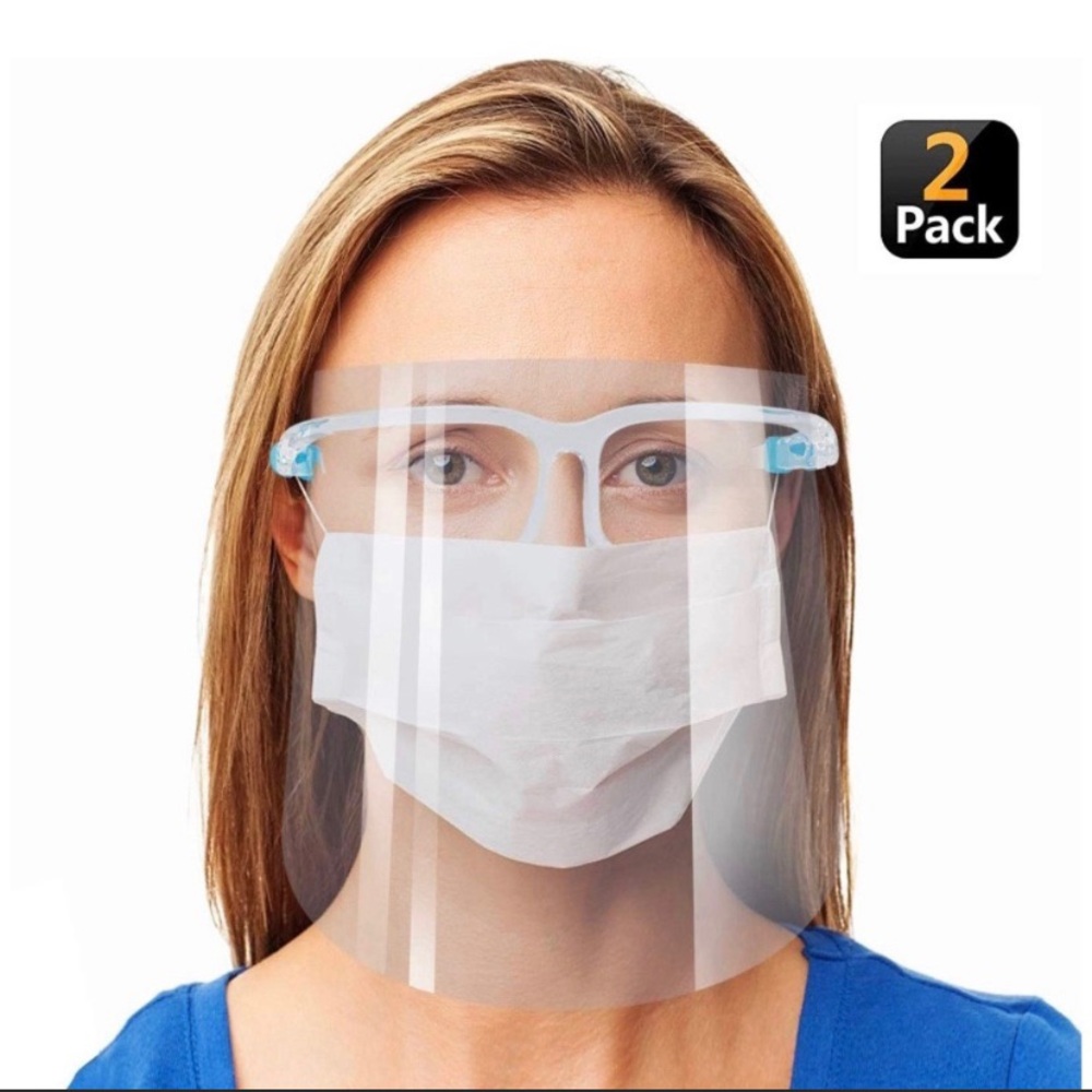 3 CLEAR FACE SHIELDS
